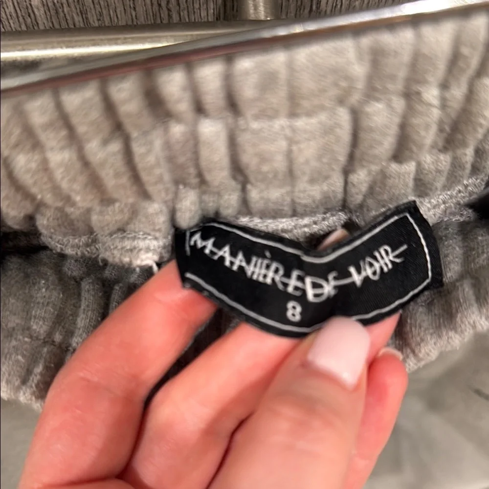 Manier De Voir Gray Sweatpants with Black Stripes - Picture 2 of 4